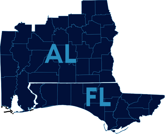 Service area coverage map
