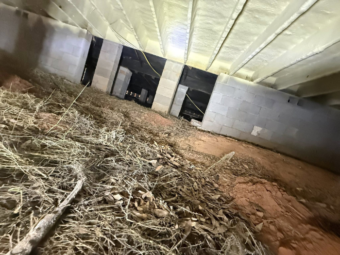 Crawl space sealing and insulation installation
